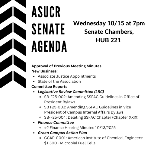 Senate Agenda FW3